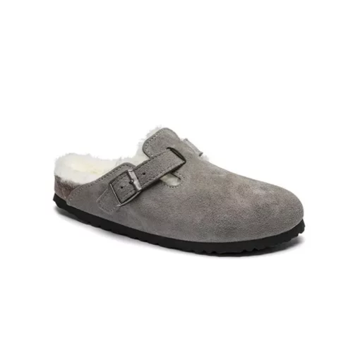 Birkenstock Boston Shearling Fur Grey - Image 2