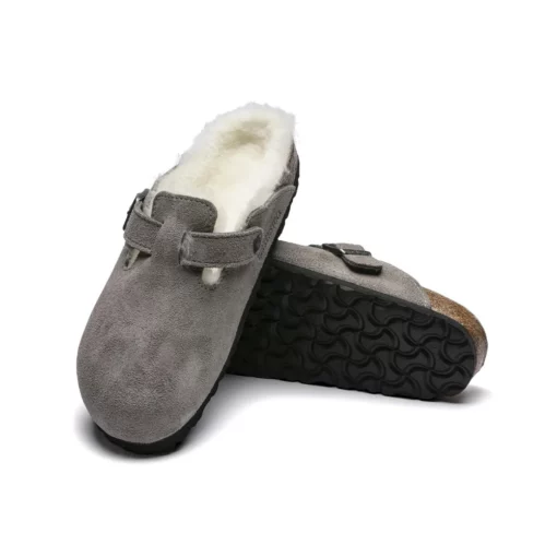 Birkenstock Boston Shearling Fur Grey - Image 4