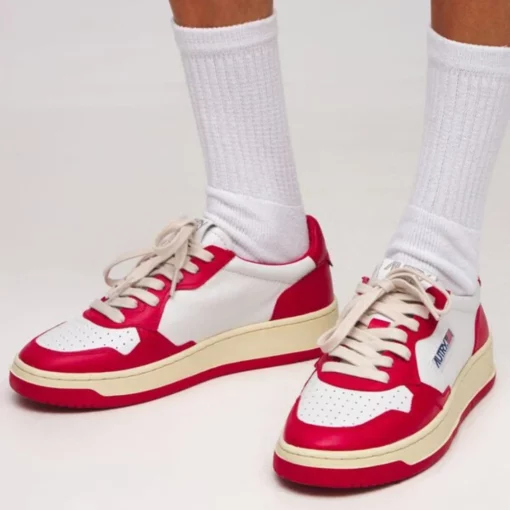 Autry Medalist Low Sneakers White Red - Image 3