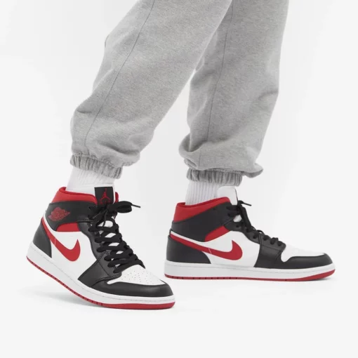 Nike Air Jordan 1 Mid Black Gym Red - Image 4