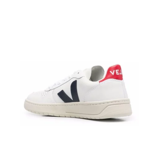 Veja V-10 Unisex White Red - Image 2