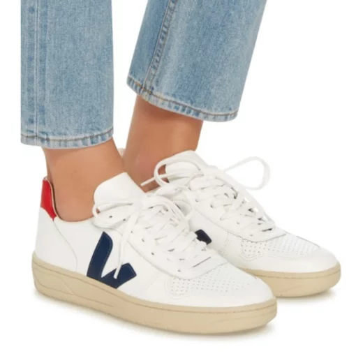 Veja V-10 Unisex White Red - Image 3